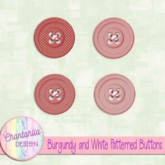 Free burgundy and white patterned buttons