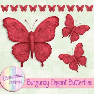 Free burgundy elegant butterflies