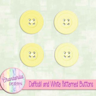 Free daffodil and white patterned buttons