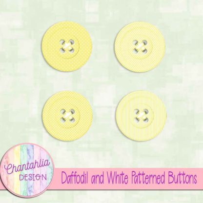 Free daffodil and white patterned buttons
