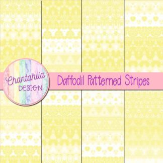 Free daffodil decorative patterned stripes digital papers