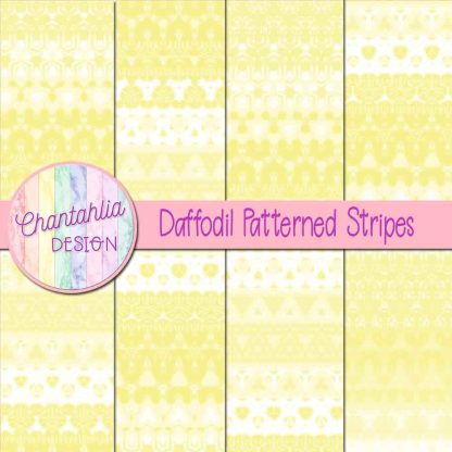 Free daffodil decorative patterned stripes digital papers