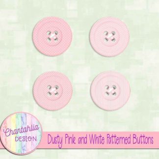 Free dusty pink and white patterned buttons