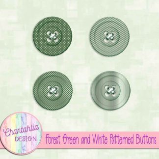 Free forest green and white patterned buttons