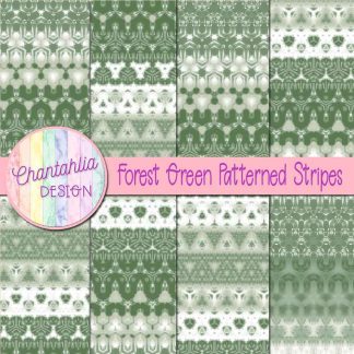 Free forest green decorative patterned stripes digital papers