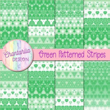 Free green decorative patterned stripes digital papers