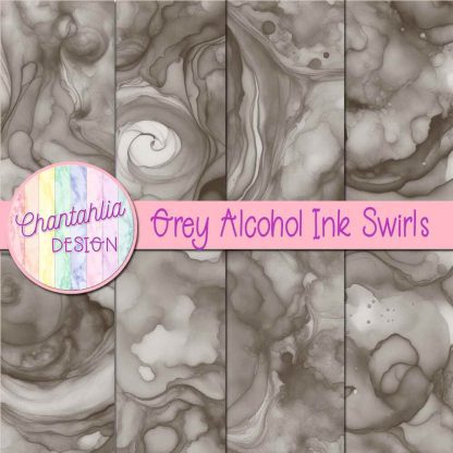 Free grey alcohol ink swirls digital papers