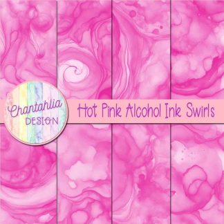 Free hot pink alcohol ink swirls digital papers