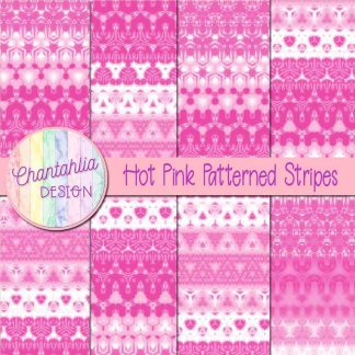 Free hot pink decorative patterned stripes digital papers