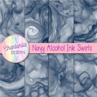 Free navy alcohol ink swirls digital papers