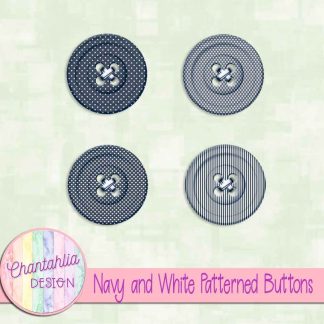 Free navy and white patterned buttons
