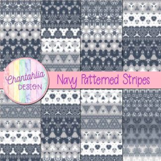 Free navy decorative patterned stripes digital papers