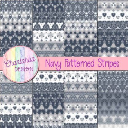 Free navy decorative patterned stripes digital papers