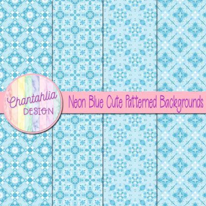 Free neon blue cute patterned backgrounds