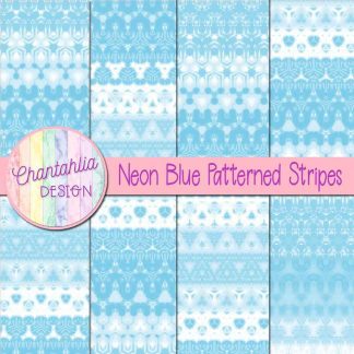 Free neon blue decorative patterned stripes digital papers