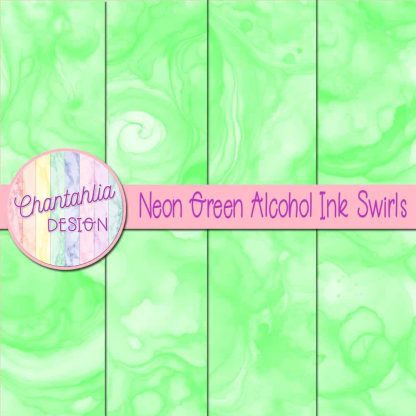 Free neon green alcohol ink swirls digital papers