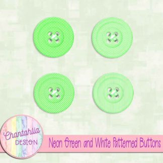 Free neon green and white patterned buttons