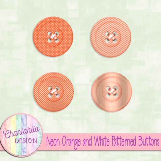 Free neon orange and white patterned buttons