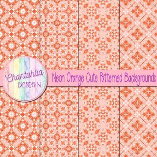 Free neon orange cute patterned backgrounds