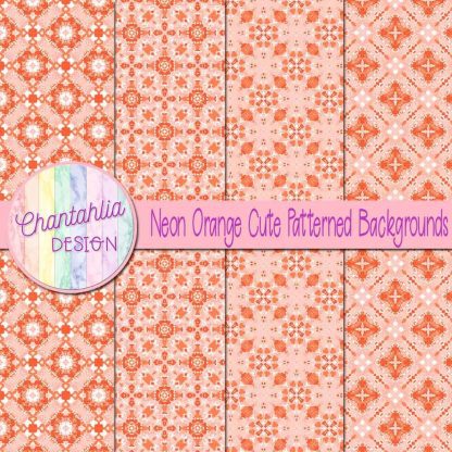 Free neon orange cute patterned backgrounds