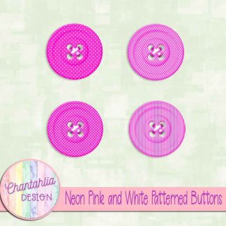 Free neon pink and white patterned buttons