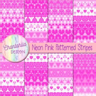 Free neon pink decorative patterned stripes digital papers