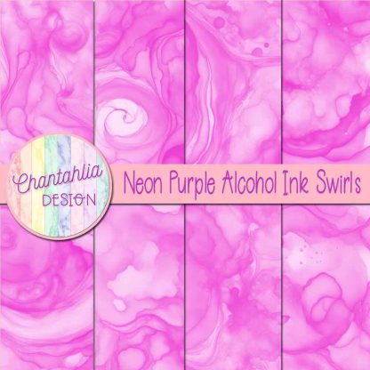 Free neon purple alcohol ink swirls digital papers