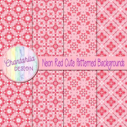 Free neon red cute patterned backgrounds