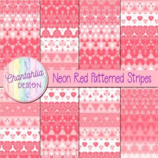 Free neon red decorative patterned stripes digital papers