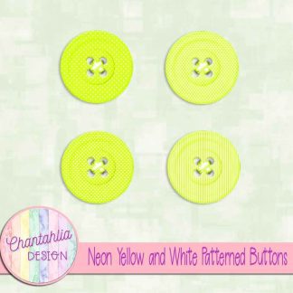 Free neon yellow and white patterned buttons