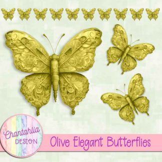 Free olive elegant butterflies