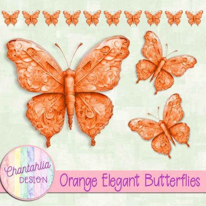Free orange elegant butterflies