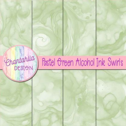 Free pastel green alcohol ink swirls digital papers