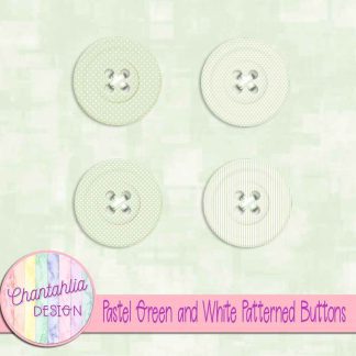 Free pastel green and white patterned buttons