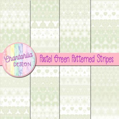 Free pastel green decorative patterned stripes digital papers