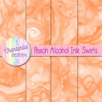 Free peach alcohol ink swirls digital papers