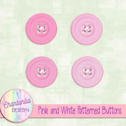 Free pink and white patterned buttons