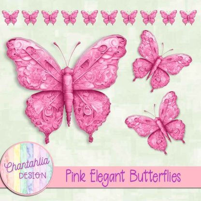Free pink elegant butterflies