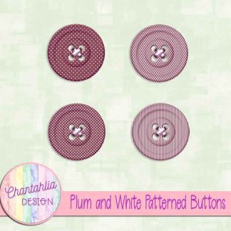 Free plum and white patterned buttons