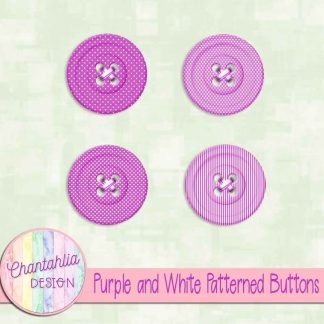 Free purple and white patterned buttons