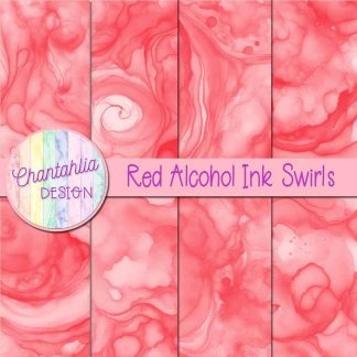 Free red alcohol ink swirls digital papers