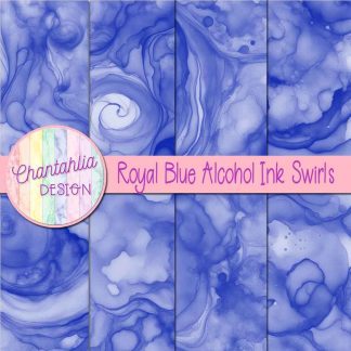 Free royal blue alcohol ink swirls digital papers