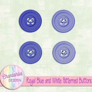 Free royal blue and white patterned buttons