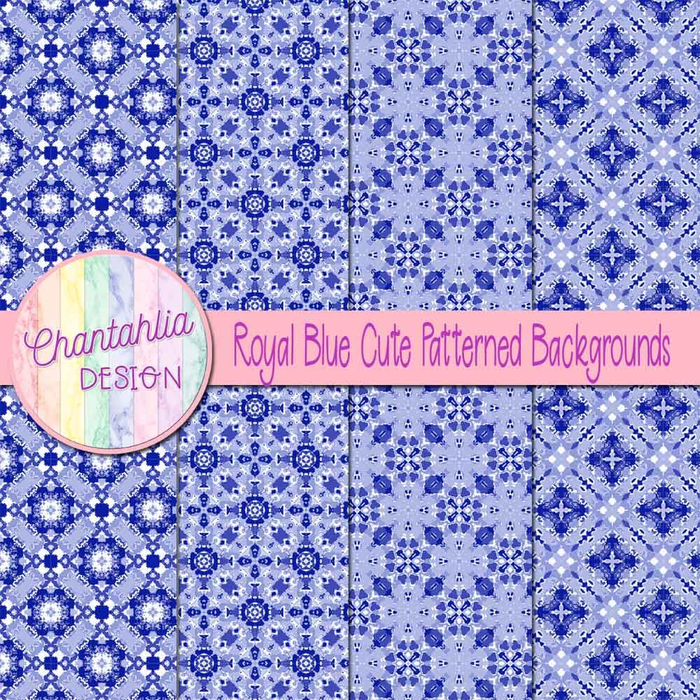 Royal Blue Cute Patterned Backgrounds - Chantahlia Design