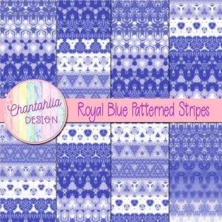 Free royal blue decorative patterned stripes digital papers