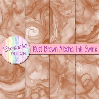 Free rust brown alcohol ink swirls digital papers