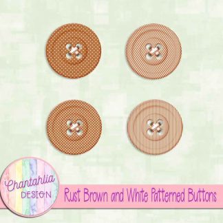 Free rust brown and white patterned buttons