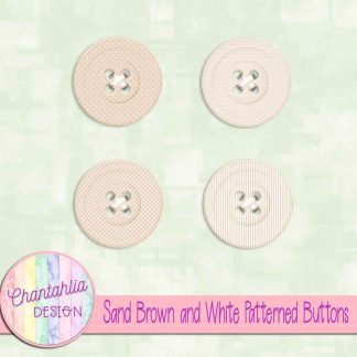 Free sand brown and white patterned buttons