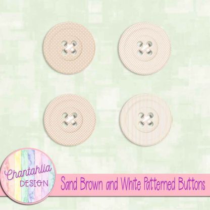 Free sand brown and white patterned buttons