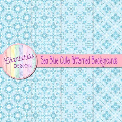 Free sea blue cute patterned backgrounds